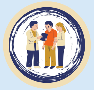 Logo Person mit Parkinson und Familie